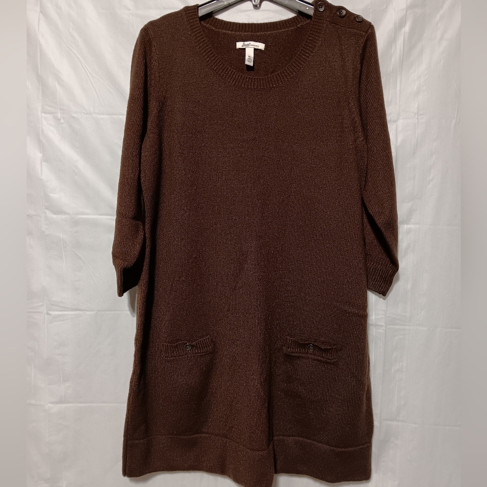 Bass EUC Women's Sweater Dress, Milk Chocolate Brown Size XL, Washable